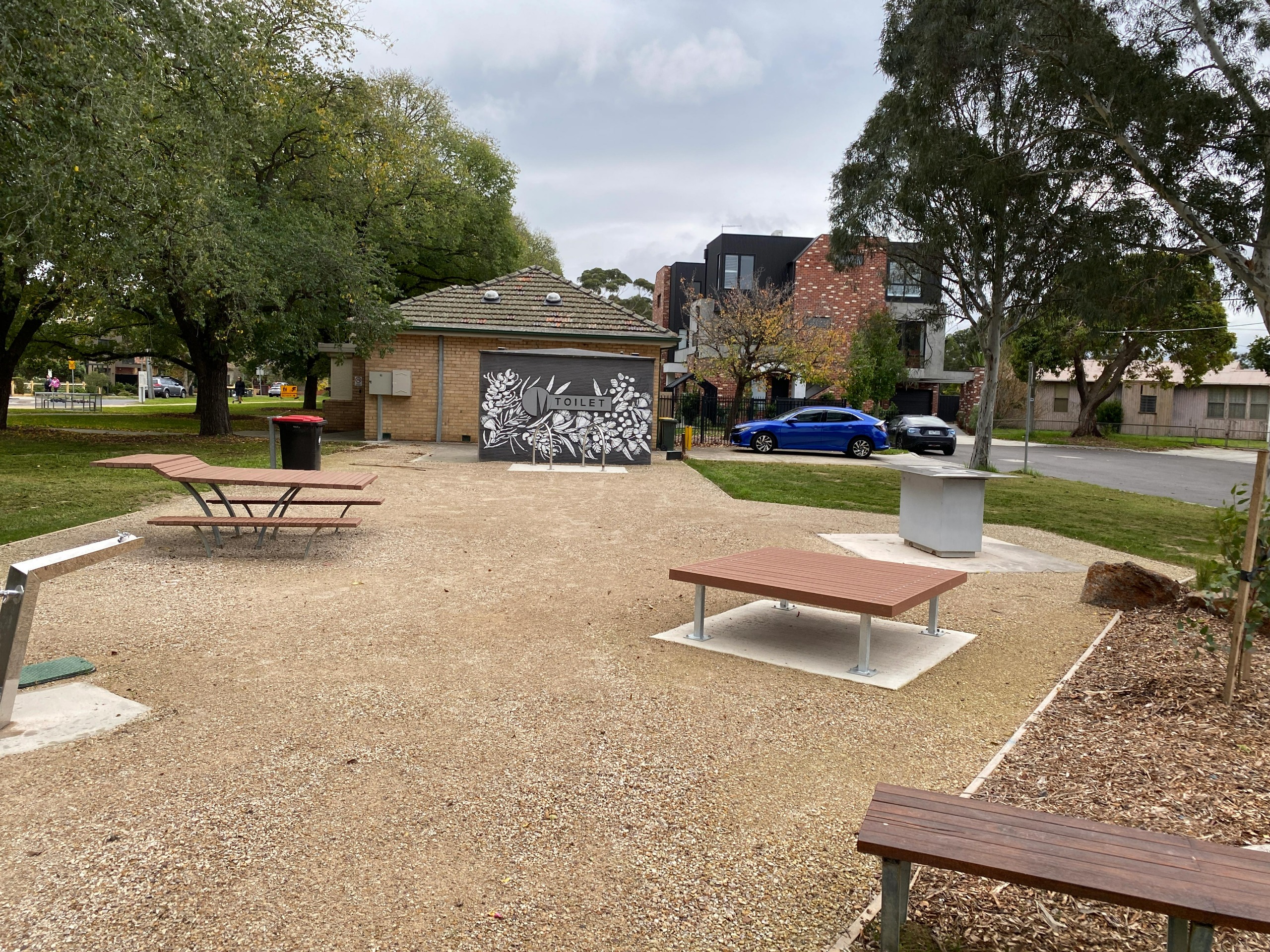 Photo of upgraded gathering space at Bain Reserve