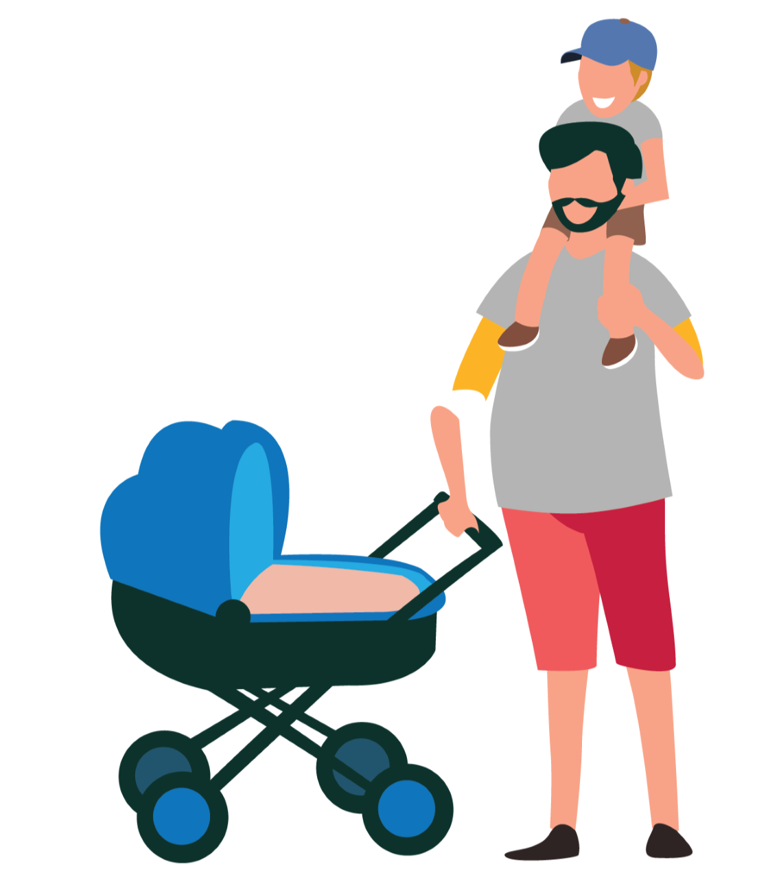 image of man with baby and toddler