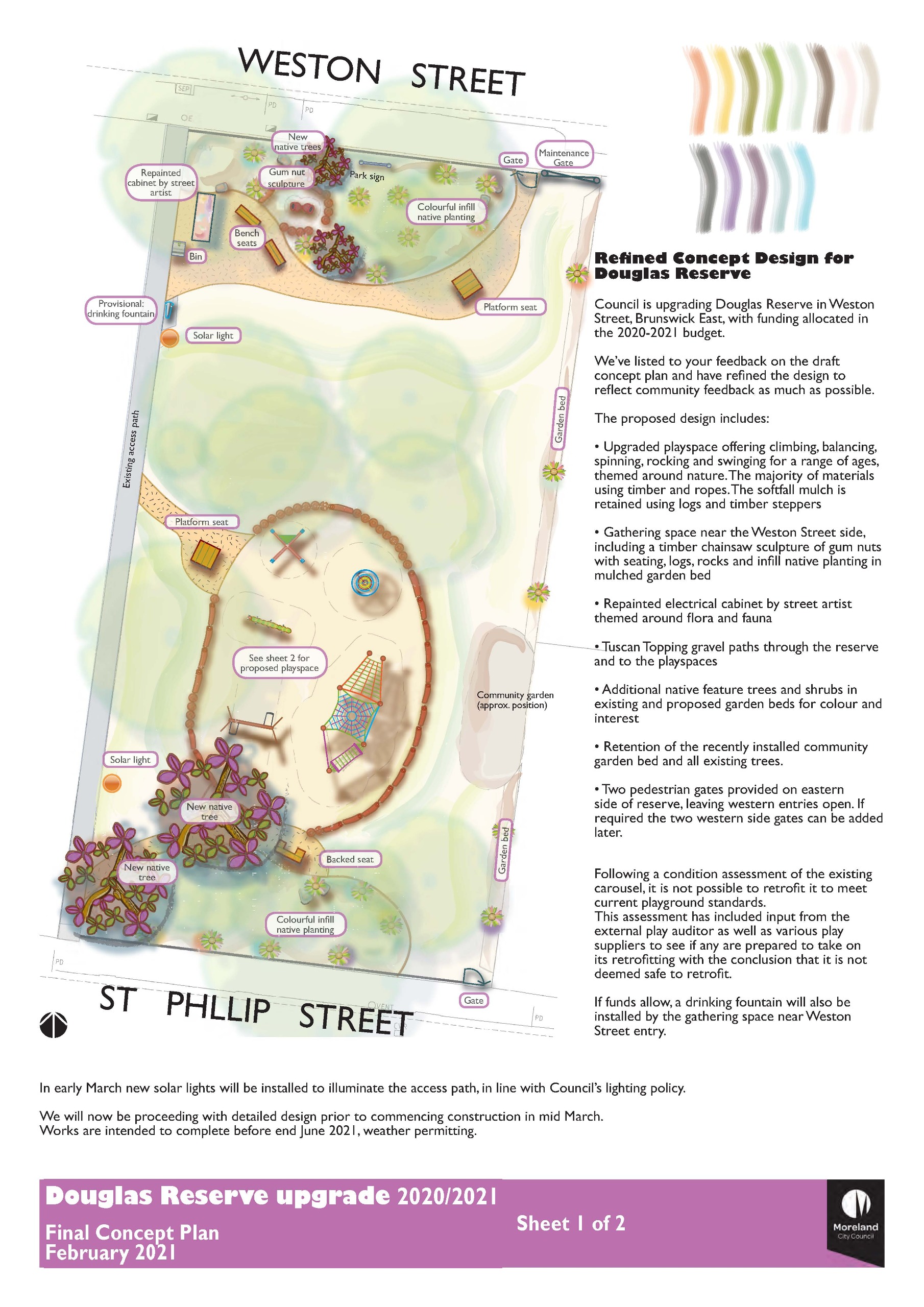 Douglas Reserve refined concept plan sheet 1 of 2