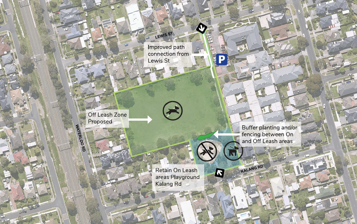 Pilot program plan: Map of G E Clarke Reserve pilot program zones